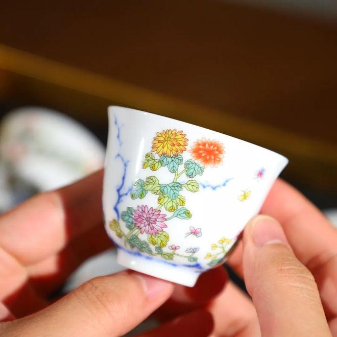 广告康熙五彩十二花神杯（高度仿古复烧）(图3)