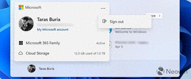 微软打算将Windows11的注销按钮隐藏在Microsoft365广告后面(图1)
