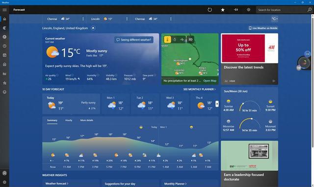 微软更新Windows11的MSN天气应用新增了更多广告(图1)