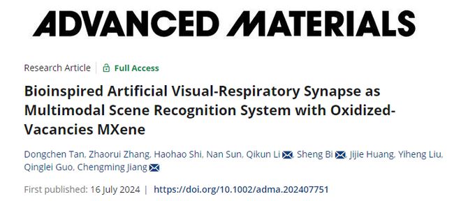 大连理工江诚鸣、毕胜等《AM》：生物启发的多模态人工视觉-呼吸突触(图1)
