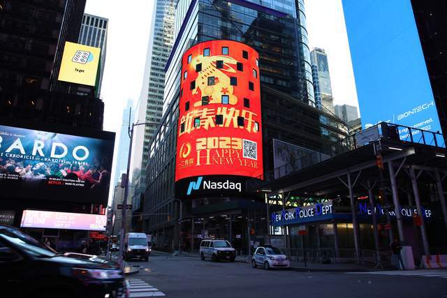 一二传媒美国纽约时代广场纳斯达克大屏：国际户外大屏广告的首选(图1)