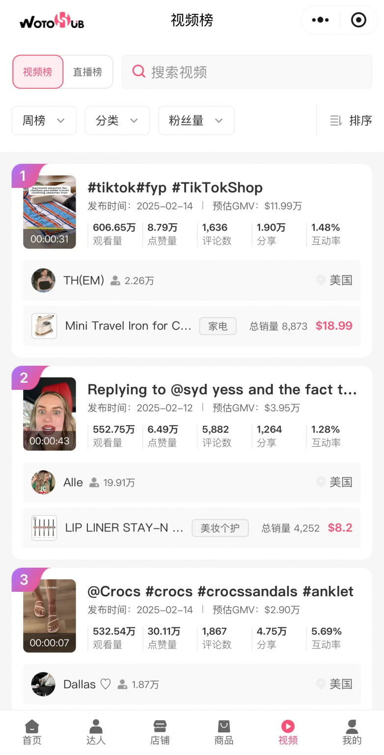 TikTok榜单免费领WotoHub小程序助力跨境卖家抢占海外红人营销流量(图5)